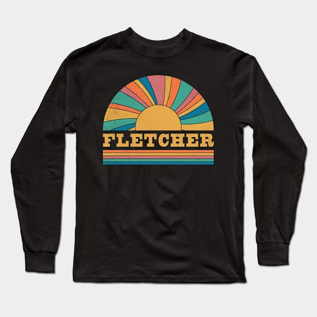 Graphic Fletcher Proud Name Distressed Birthday Retro Style Long Sleeve T-Shirt by Friday The 13th